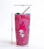 Red My Melody Printed Stainless Steel Tumbler Mug with Straw, 600 ml