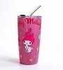 Red My Melody Printed Stainless Steel Tumbler Mug with Straw, 600 ml