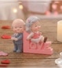 Cute Old Couple Sitting on Love Stand Showpiece Valentine Gift