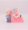 Cute Old Couple Sitting on Love Stand Showpiece Valentine Gift
