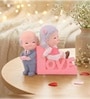 Cute Old Couple Sitting on Love Stand Showpiece Valentine Gift