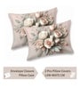 Pink 7D Digital Printed Floral Queen Size Bedsheet Sheet with 2 Matching Pillow Covers