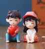 Cute Romantic Couple Multicolour Polyresin Showpieces