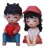 Cute Romantic Couple Multicolour Polyresin Showpieces