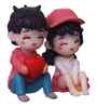 Cute Romantic Couple Multicolour Polyresin Showpieces