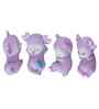 Cute Sleeping Deer Set of 4 Lavender Polyresin Figurines