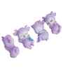 Cute Sleeping Deer Set of 4 Lavender Polyresin Figurines