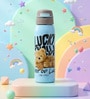 Cute Teddy Bear Print Stainless Steel Blue Kids Water Bottle
