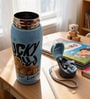 Cute Teddy Bear Print Stainless Steel Blue Kids Water Bottle