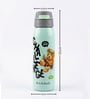 Cute Teddy Bear Print Stainless Steel Green Kids Water Bottle
