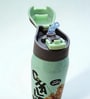 Cute Teddy Bear Print Stainless Steel Green Kids Water Bottle