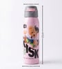 Cute Teddy Bear Print Stainless Steel Pink Kids Water Bottle