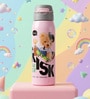 Cute Teddy Bear Print Stainless Steel Pink Kids Water Bottle