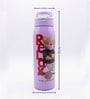 Cute Teddy Bear Print Stainless Steel Purple Kids Water Bottle
