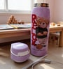 Cute Teddy Bear Print Stainless Steel Purple Kids Water Bottle