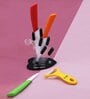 Metallic Multicolour Ceramic (Set of 5) Kitchen Knife Set