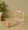 Pink  Glass and Metal 3 Pcs  Glasses with Stand
