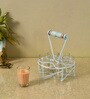 Blue  Glass and Metal 7 Pcs Glasses With Stand