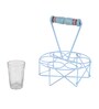 Blue  Glass and Metal 7 Pcs Glasses With Stand