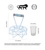 Blue  Glass and Metal 7 Pcs Glasses With Stand