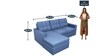 Cyan Three Seater RHS Sectional Sofa in Blue Colour