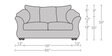 Ashley 2 Seater Sofa in Charcoal Grey Colour