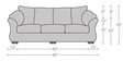 Ashley 3 Seater Sofa in Chestnut Brown Colour