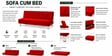 Cyrus 3 Seater Sofa Cum Bed Orange Color