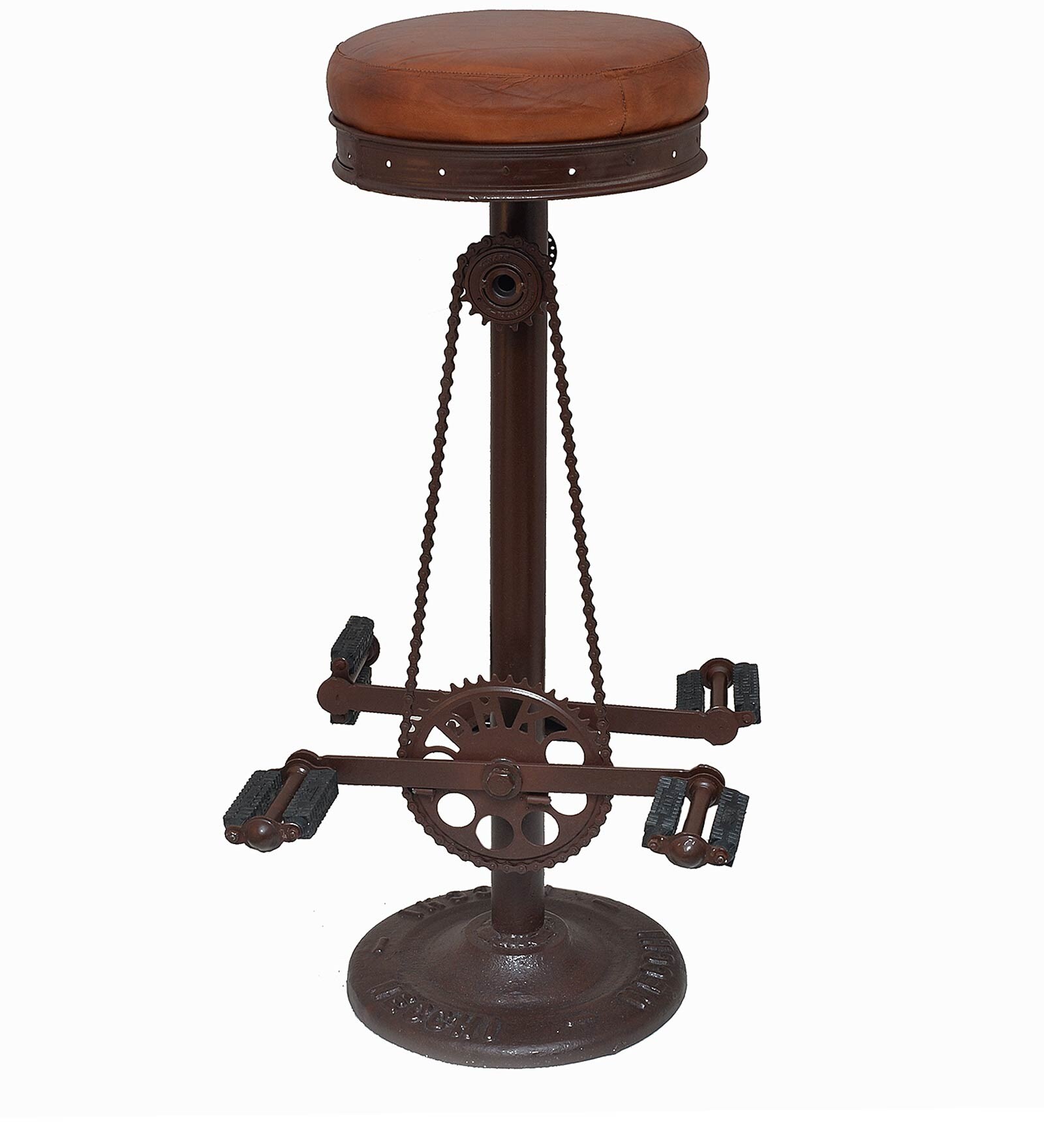 Buy Cycle Pedal Bar Stool in Brown Colour by The Yellow Door Store