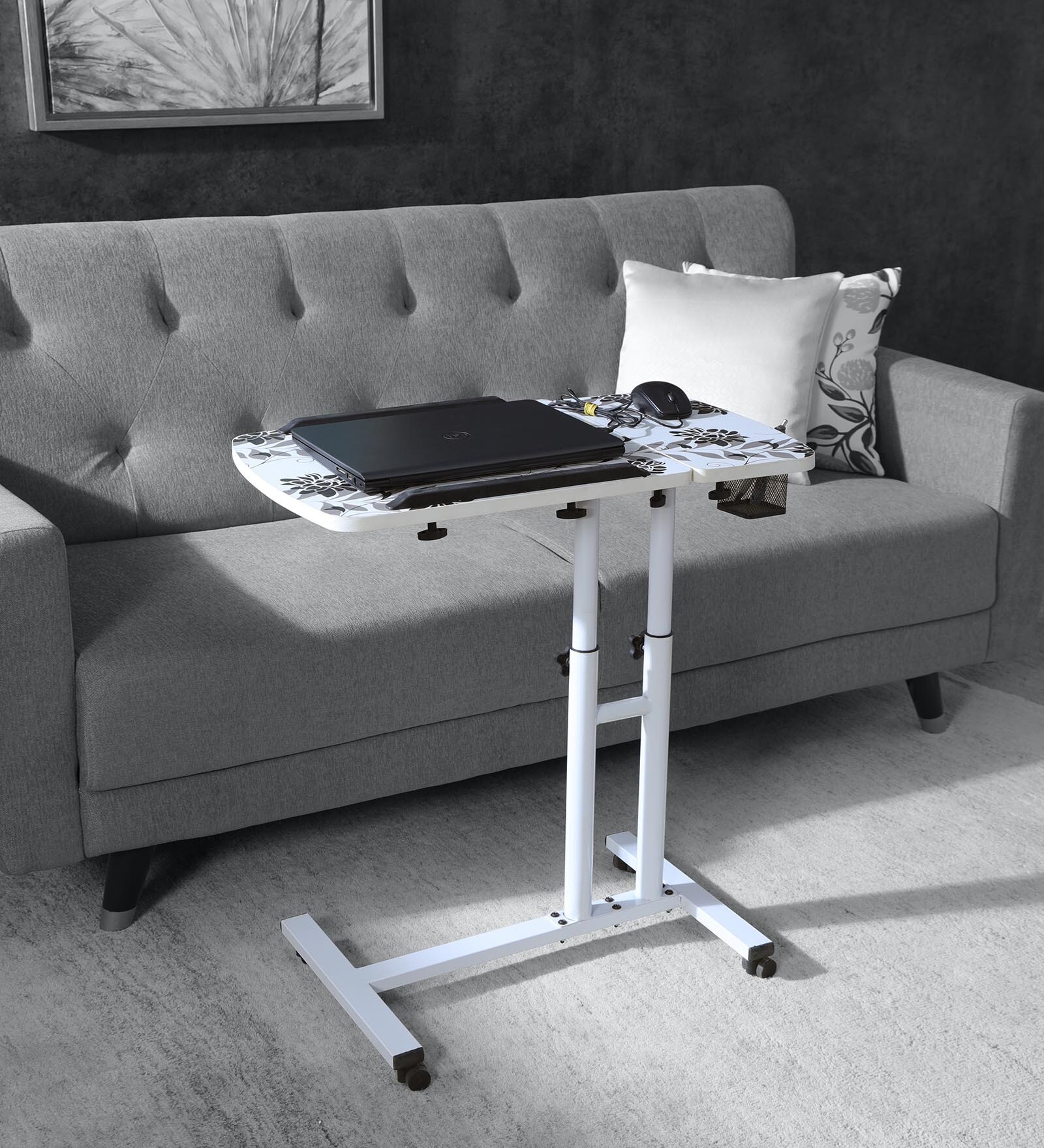 Buy Cygnus Large Height Adjustable Portable Table in White Colour at 20