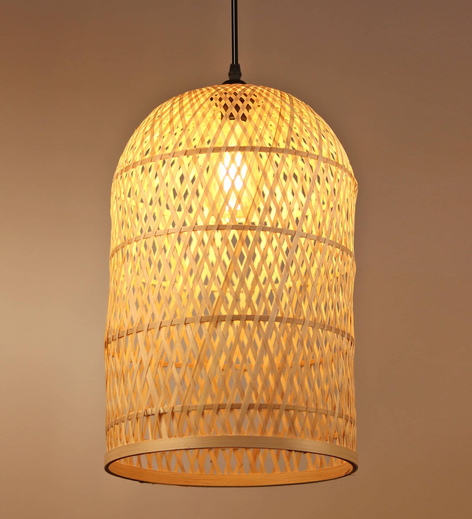Cylinderical Handmade Bamboo Pendant Hanging Light (Beige) Cylinderical Handmade Bamboo Pendant Hanging Light (Beige)