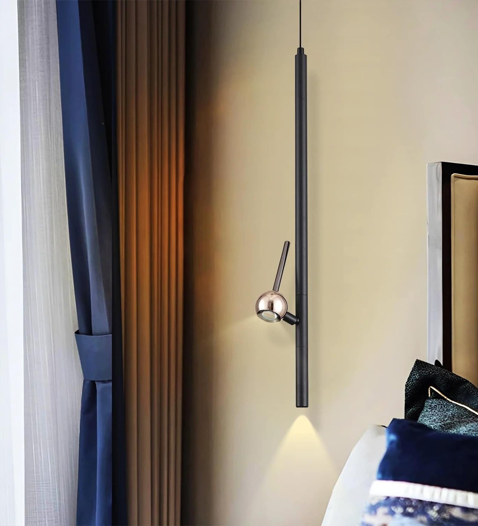 Cylindrical Bar LED Pendant Light with Adjustable Accent Light