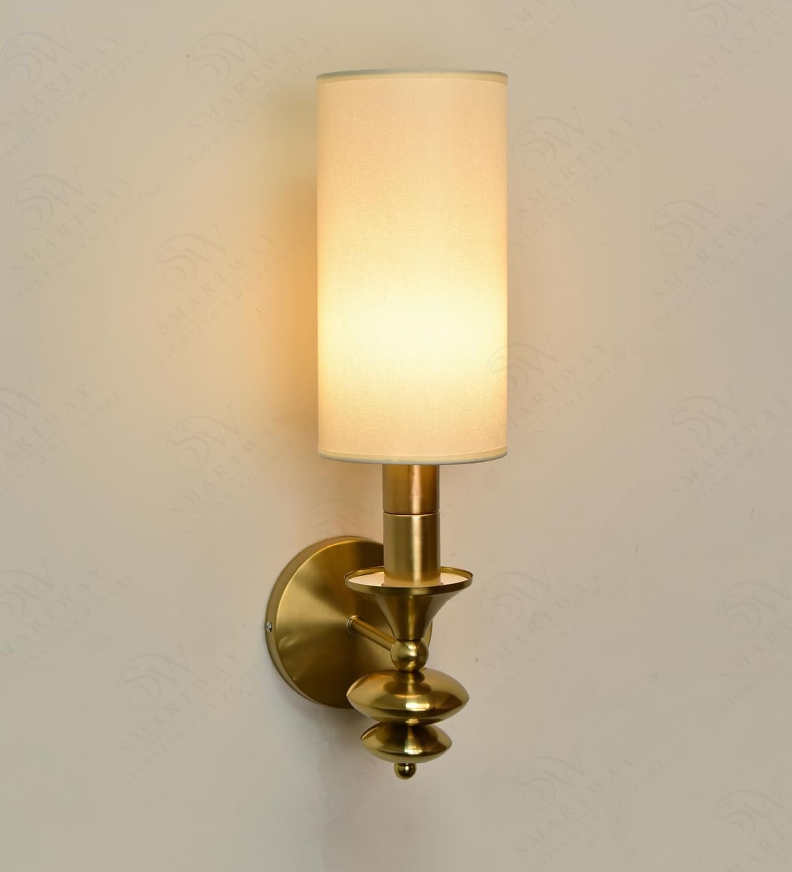 Cylindrical Fabric Shade LED Wall Lamp