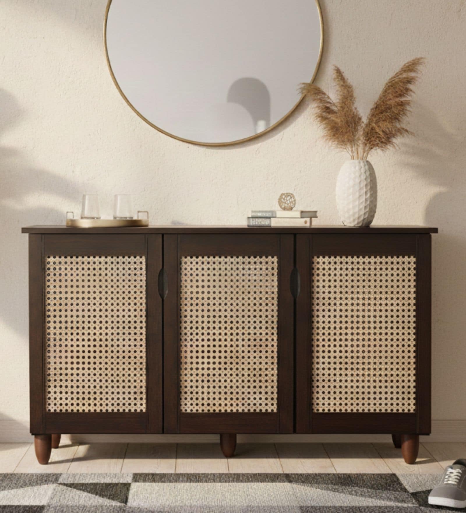 Cyra 3 Door Shoe Rack In Wenge FInish