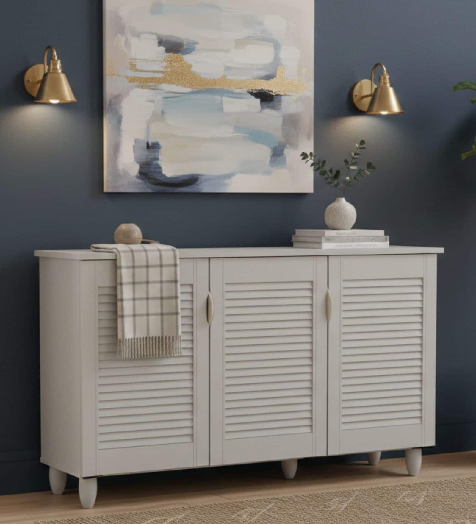 Cyra 3 Door Shoe Rack In White FInish