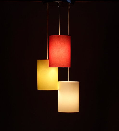 Cylindrical Multicolor  Cotton Pendant Hanging Light