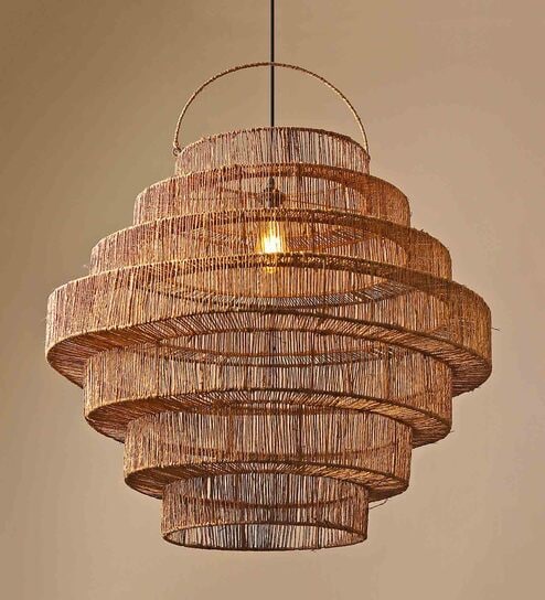 Cylindrical Rafia Hanging Lights