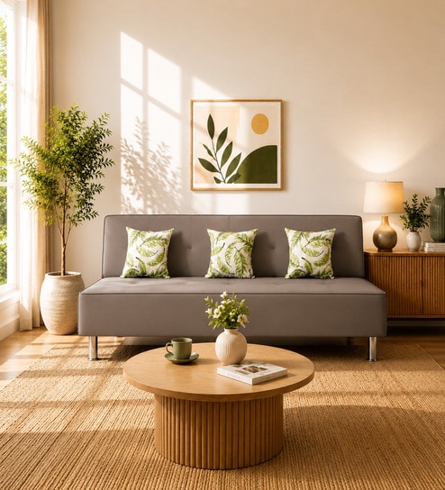 Cyrus 3 Seater Sofa Cum Bed Grey Color
