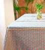 Cyan and Blue Floral Cotton 72X54 Inches Table Cloth
