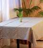 Cyan and Blue Floral Cotton 72X54 Inches Table Cloth