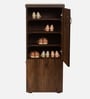 Bryne Shoe Rack with Seating in Brown Teak Matte Finish