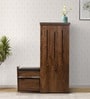 Bryne Shoe Rack with Seating in Brown Teak Matte Finish
