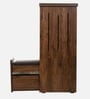 Bryne Shoe Rack with Seating in Brown Teak Matte Finish