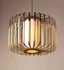 Cylinderical Bamboo Hanging Light in Black Colour