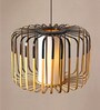 Cylinderical Bamboo Hanging Light in Black Colour