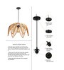 Cylinderical Handmade Bamboo Pendant Hanging Light (Beige)