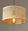 Cylinderical Handmade Bamboo Pendant Hanging Light (Beige)
