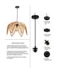 Cylinderical Handmade Bamboo Pendant Hanging Light (Beige)