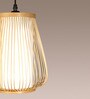 Cylinderical Handmade Bamboo Pendant Hanging Light in Beige Colour