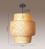 Cylinderical Handmade Bamboo Pendant Hanging Light in Beige Colour